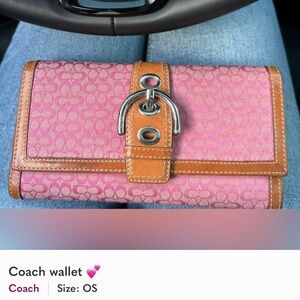 Coach Pink and Brown Women's Wallet